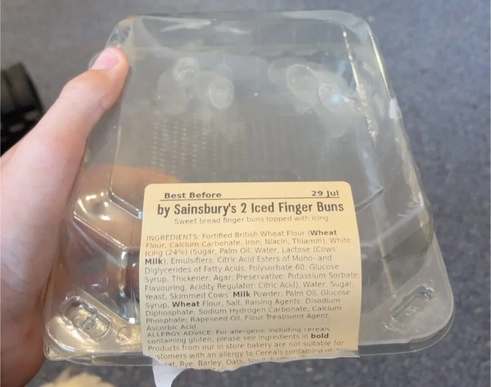 2 Iced Finger Buns