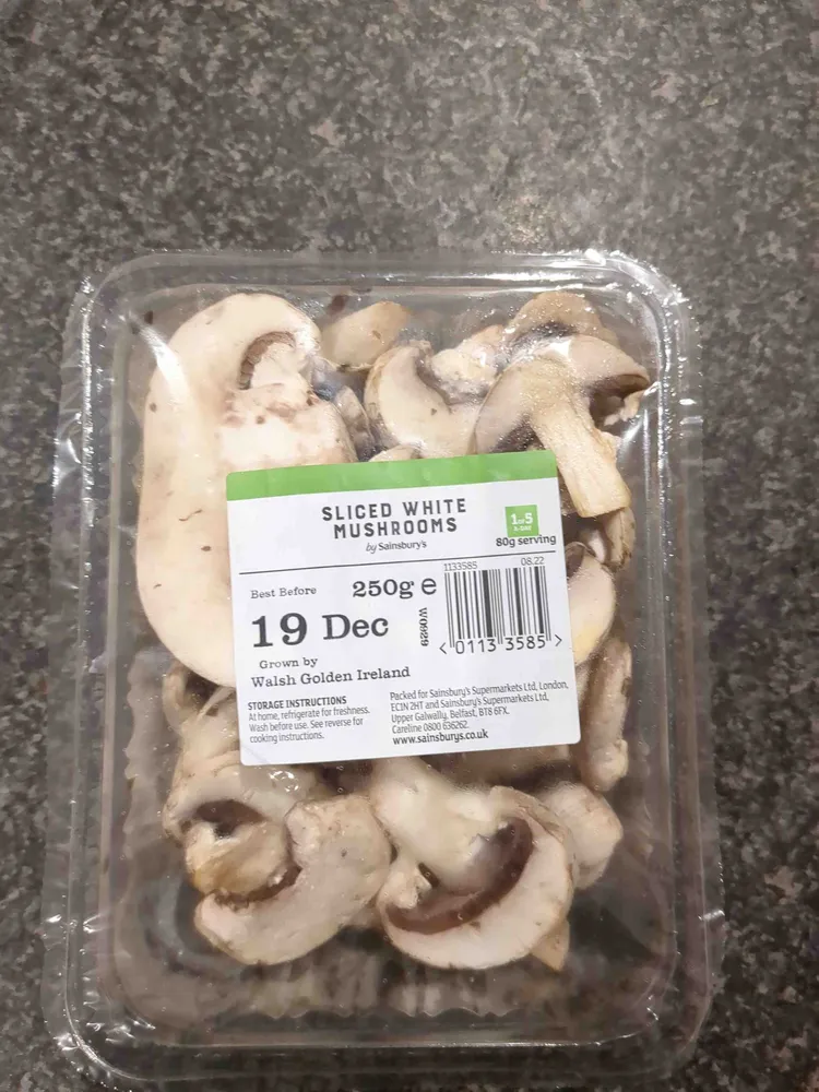 Sliced White Mushrooms