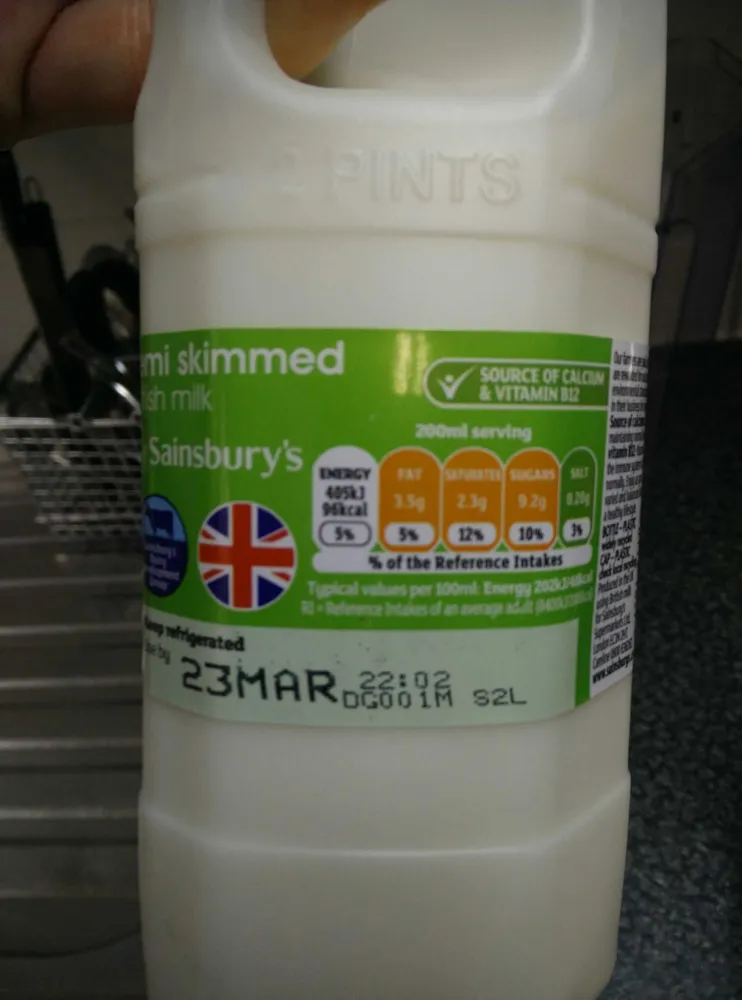 SEMI SKIMMED FRESH BRITISH MILK
