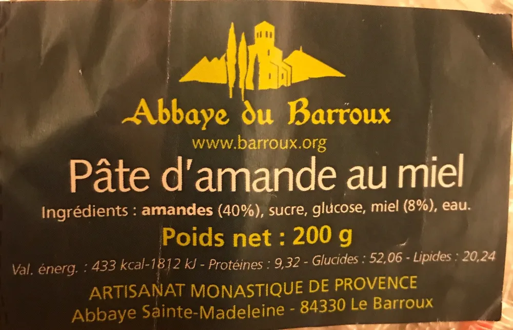 Pate d'amande au miel