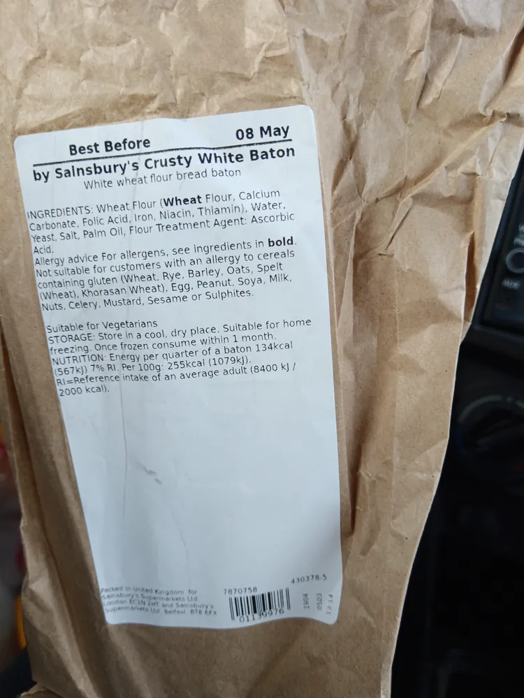 Sainsbury's Small White Baguette Baton