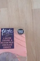 4 salted caramel and Belgian milk chocolate cookies