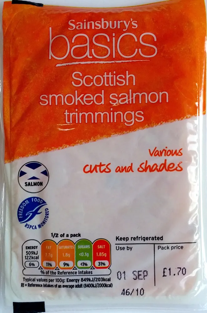 Scottish smoked salmon trimmings