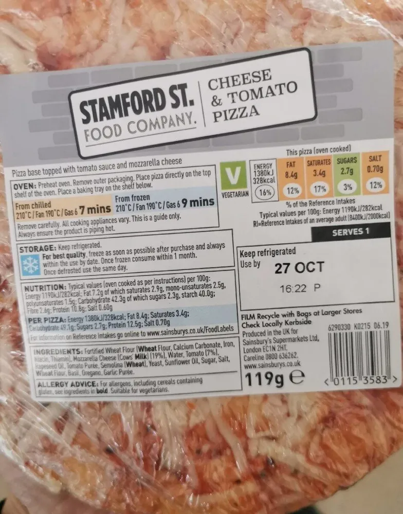Cheese & tomato pizza