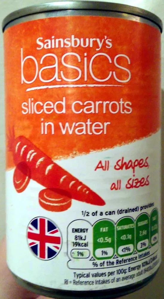 Sliced carrrots in water