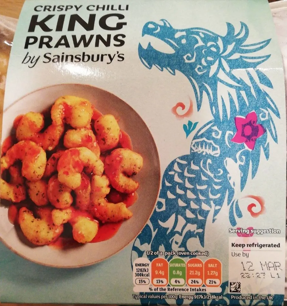 Crispy chilli king prawns