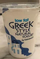 Natural low fat greek yoghurt organic