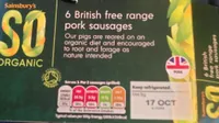 British free range pork sausages