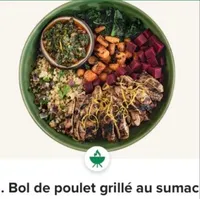 Bol de poulet grillé au sumac