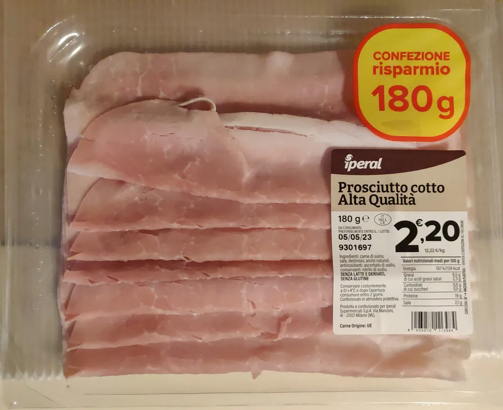 Prosciutto cotto Alta Qualità