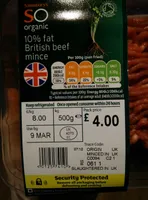 So Organic British Beef Lean Steak Mince