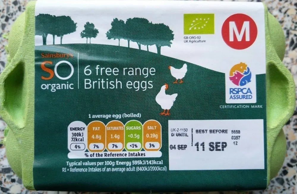 6 free range British eggs