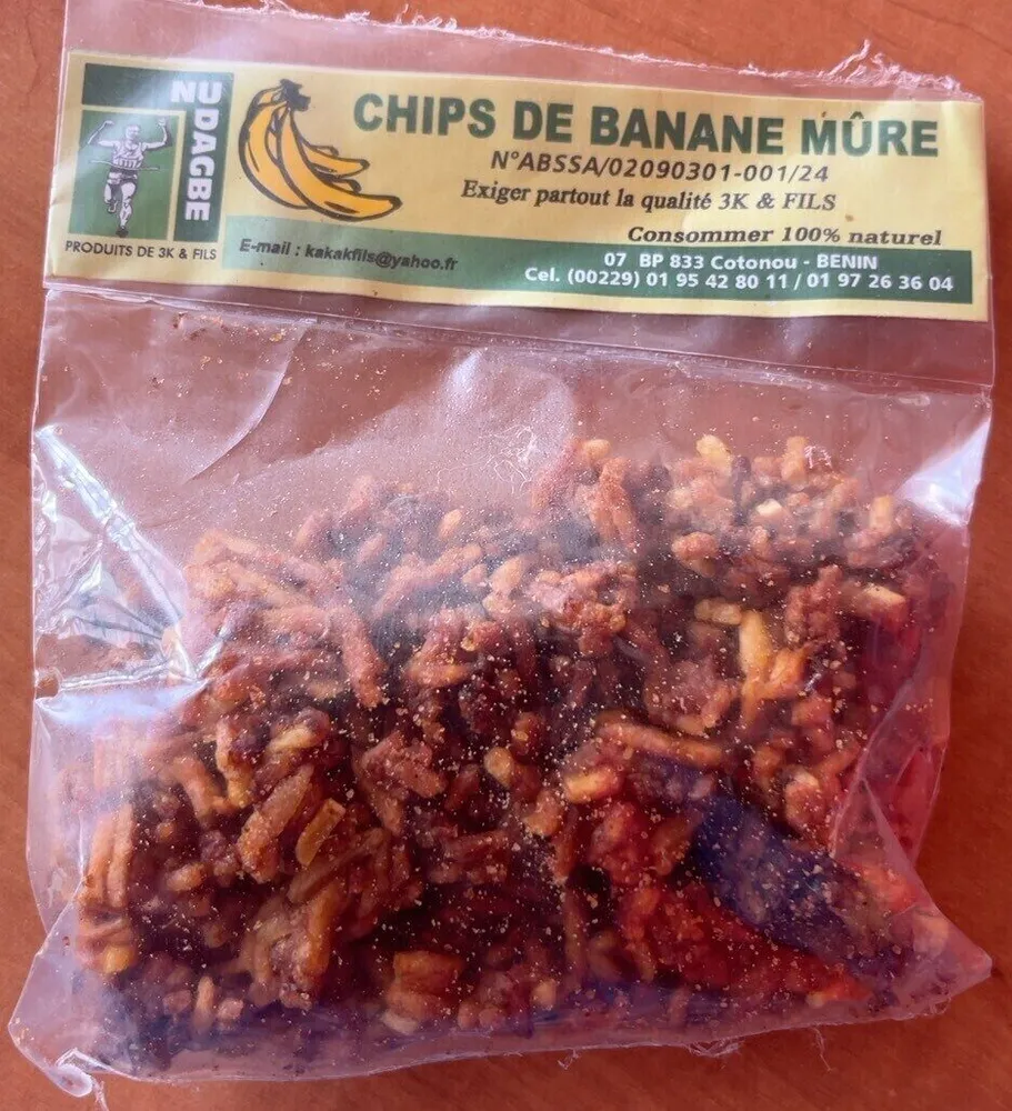 Chips de banane mûre