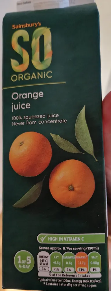 organic orange juice