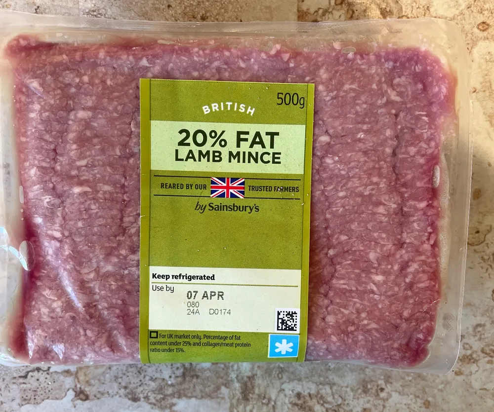 20% minced lamb