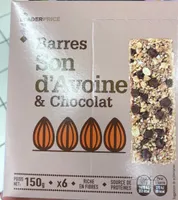 Barres son d'avoine et chocolat