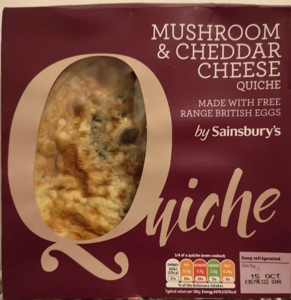Mushroom & Cheddar Cheese Quiche