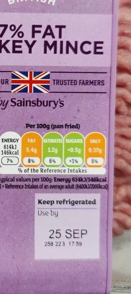 7 Percent Fat Turkey Mince