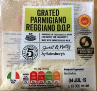 Grated Parmigiano Reggiano DOP medium fat hard cheese
