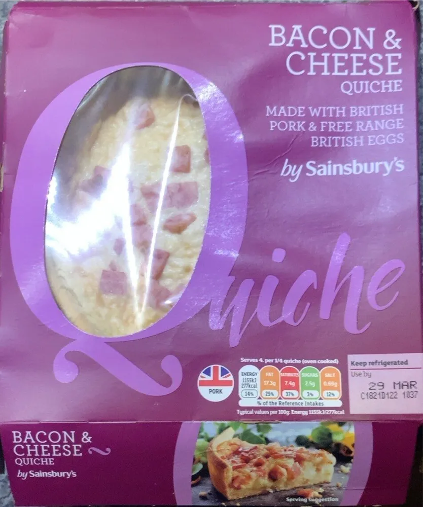 Bacon & cheese quiche