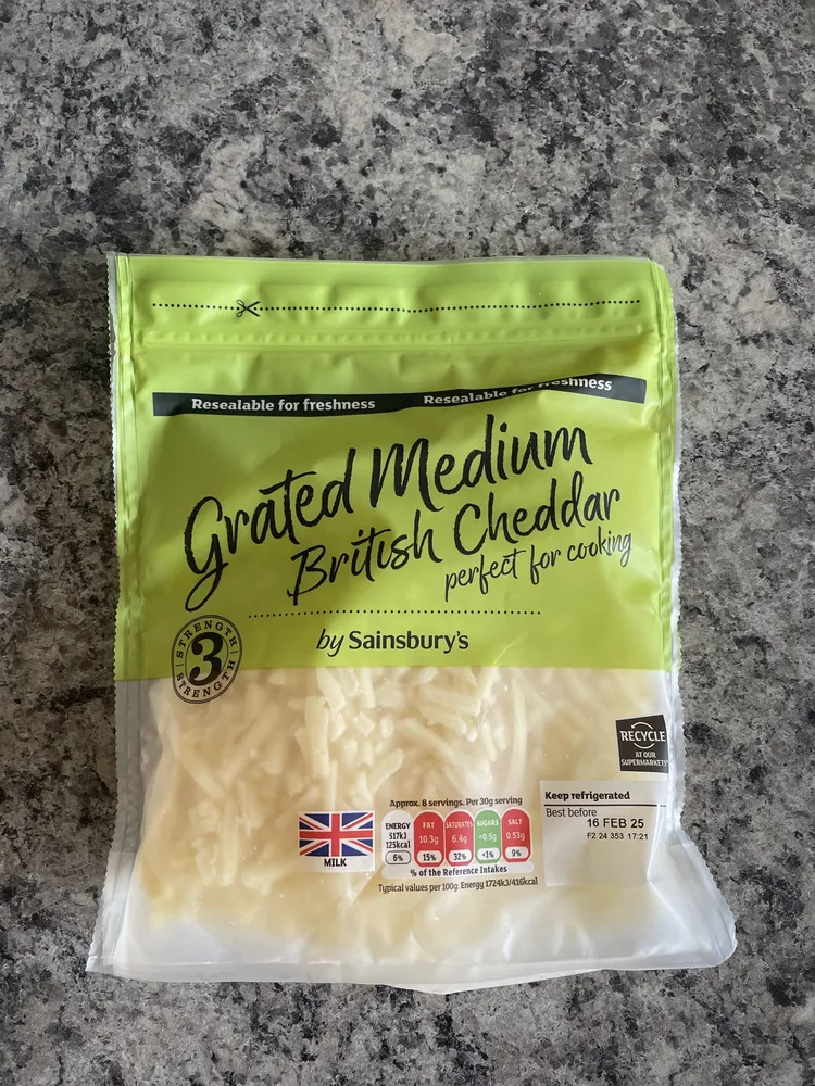 Grated Medium British Cheddar