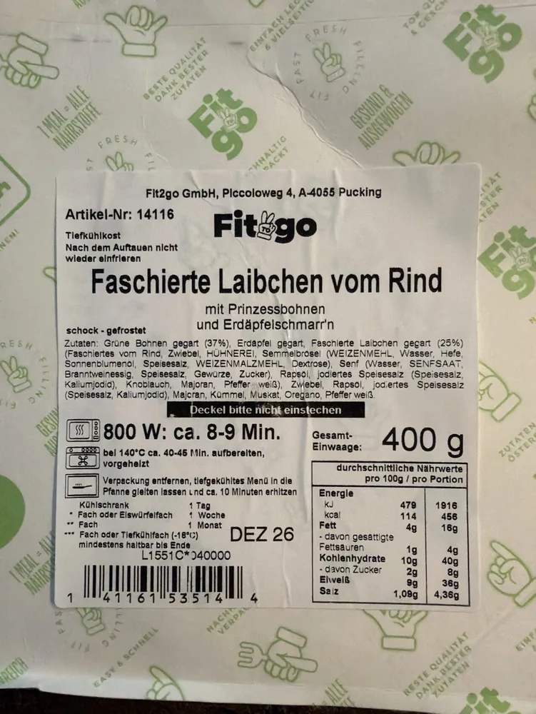 Faschierte Laibchen vom Rind