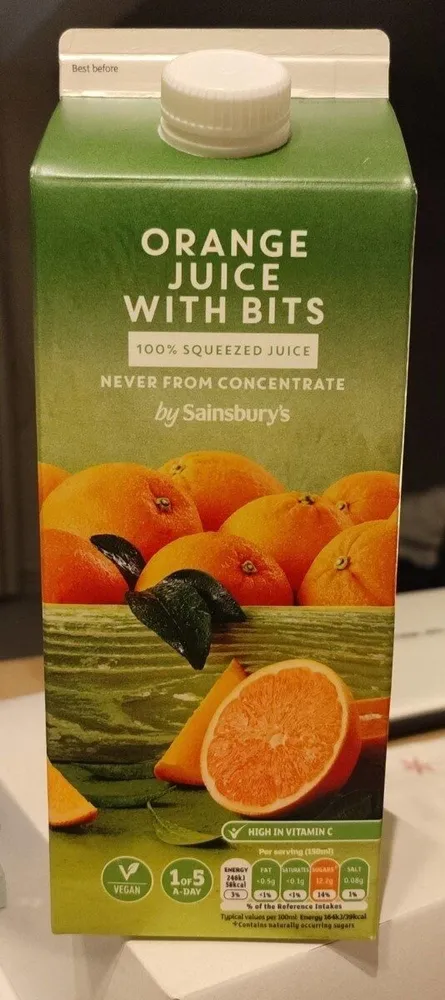 Orange Juice with bits