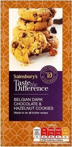 Taste the Difference Belgian Dark Chocolate & Hazelnut Cookies