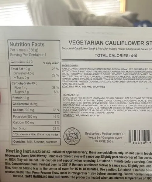 Vegetarian Cauliflower Steak