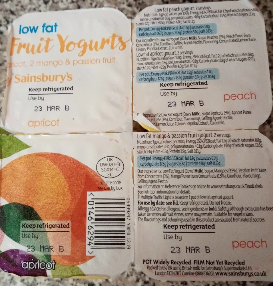 Low Fat Fruit Yogurts