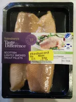 Scottish lightly smoked trout fillets