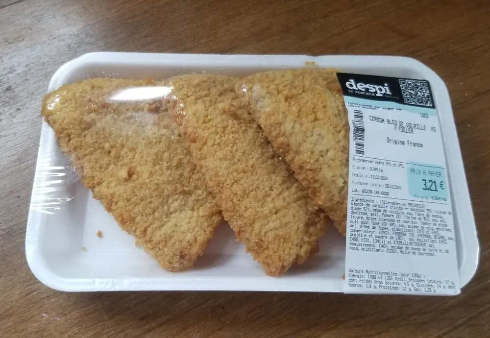 Cordon bleu de volaille a poêler origine France