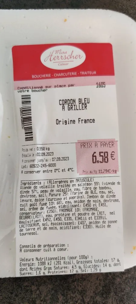 Cordon bleu à griller