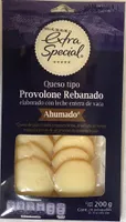 Queso tipo provolone rebanado ahumado
