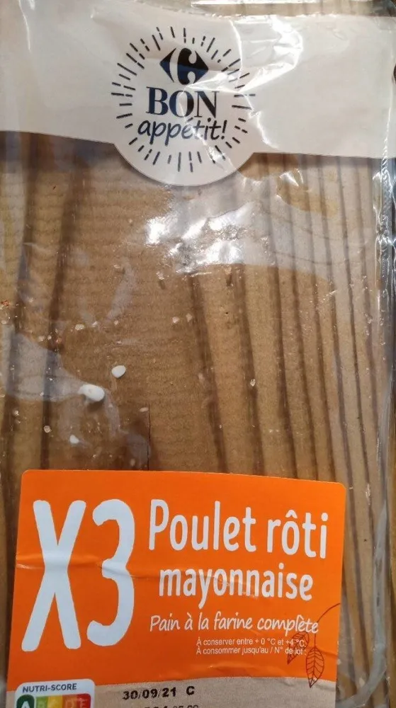 Poulet rôti mayonnaise X3 CARREFOUR
