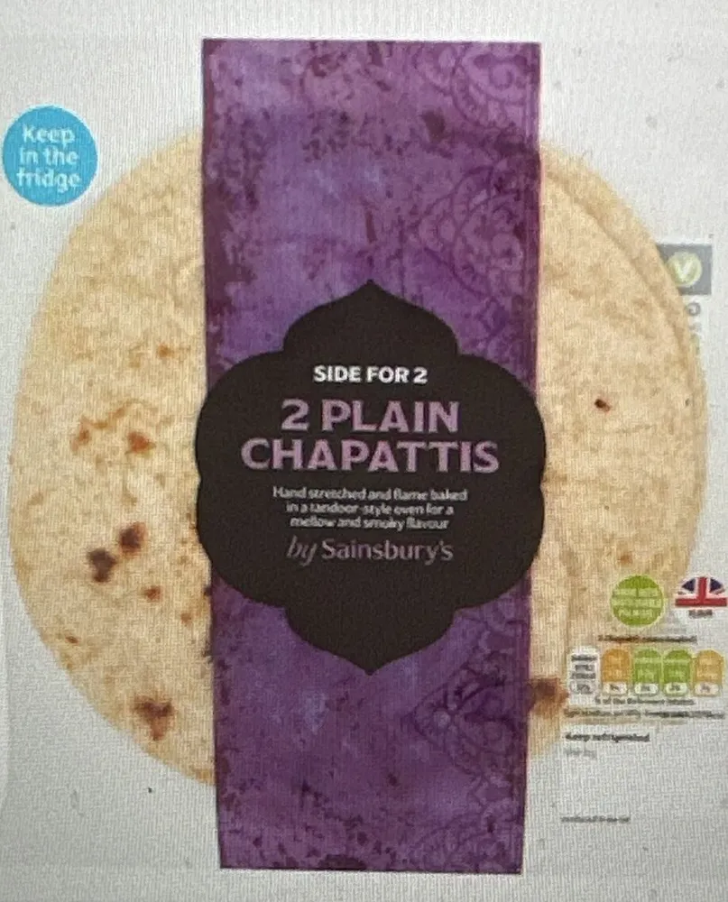 2 plain chapati