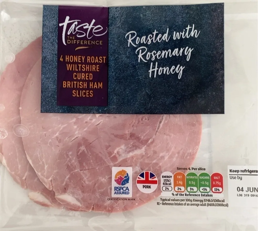 4 cooked and honey roast ham