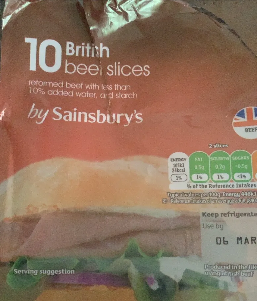 British beef slices
