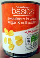 sweetcorn in water sugar & salt added