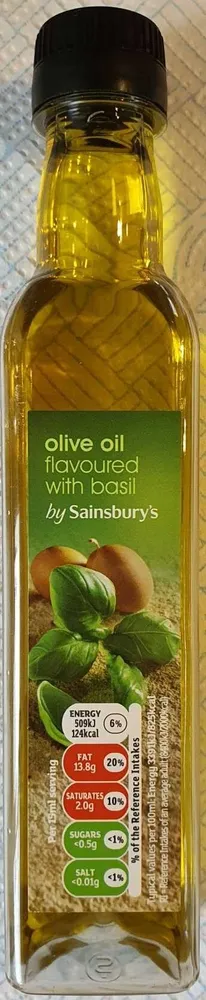 Olive oil flavoured with basil