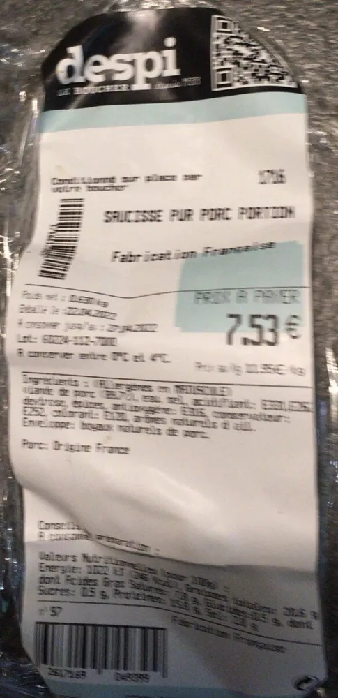 Saucisse de porc