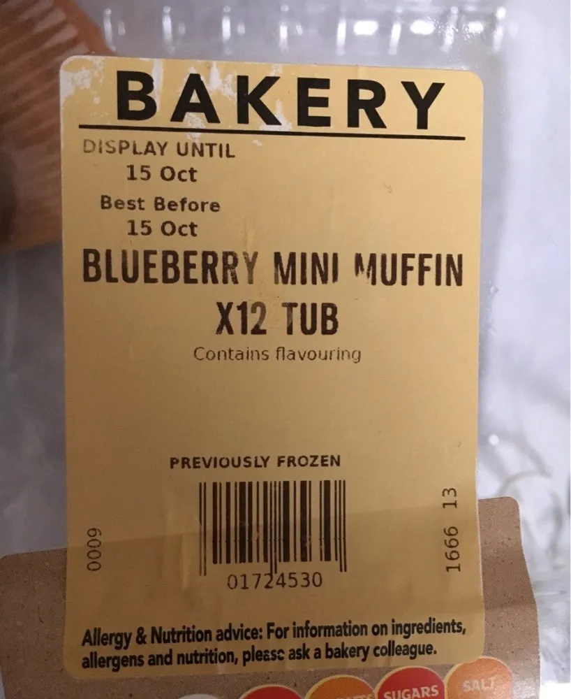 Blueberry mini muffin (x12 tub)