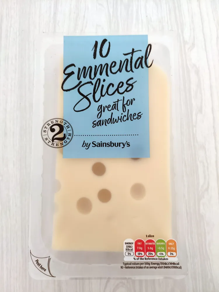 Emmental cheese slices