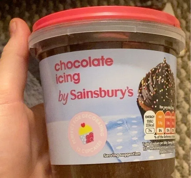 chocolate frosting by Sainsbury's RFECT FOR DECORA