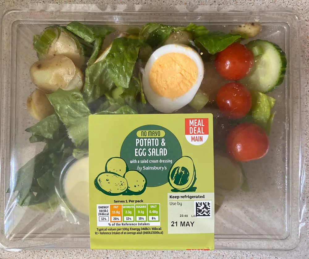 Potato & Egg Salad with a salad cream dressing