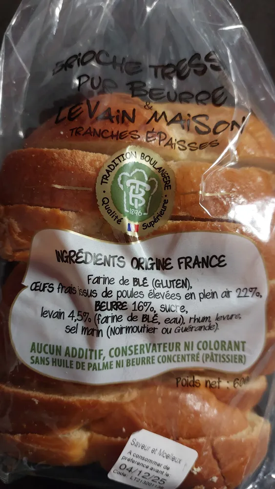Brioche tressée pur beurre & levain maison - Tranches épaisses