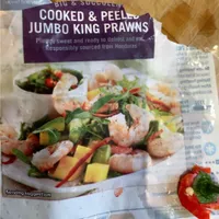 Cooked and peeled jumbo raw prawns