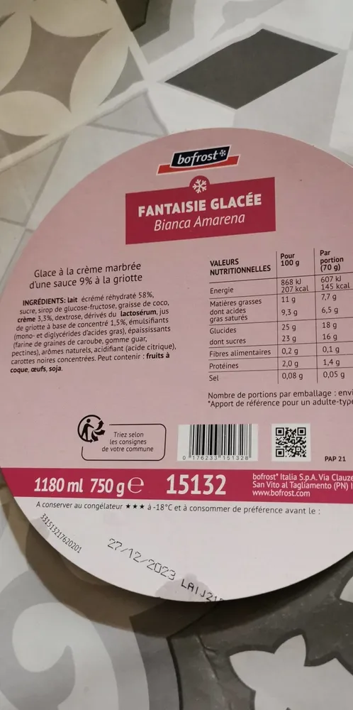 Fantaisie glacé bianca amarena