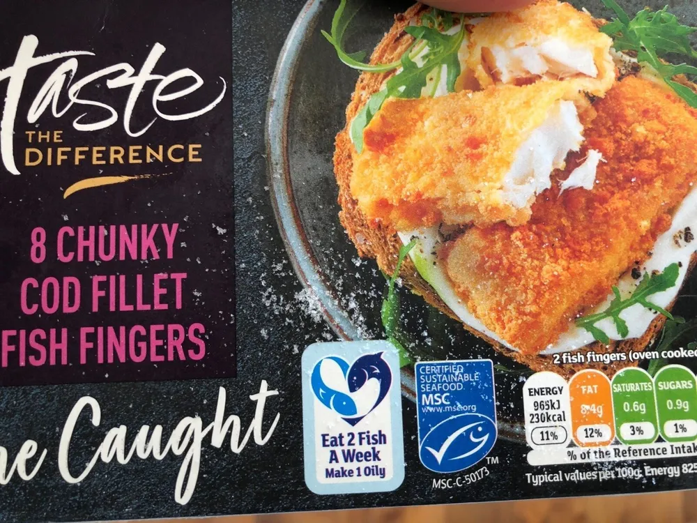 Chunky cod fillet fish fingers