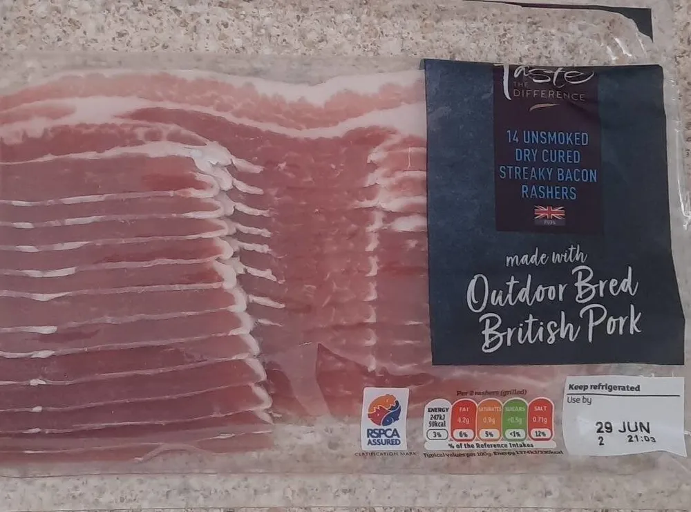 Dry Cured Streaky Bacon Air Dried Unsmoked